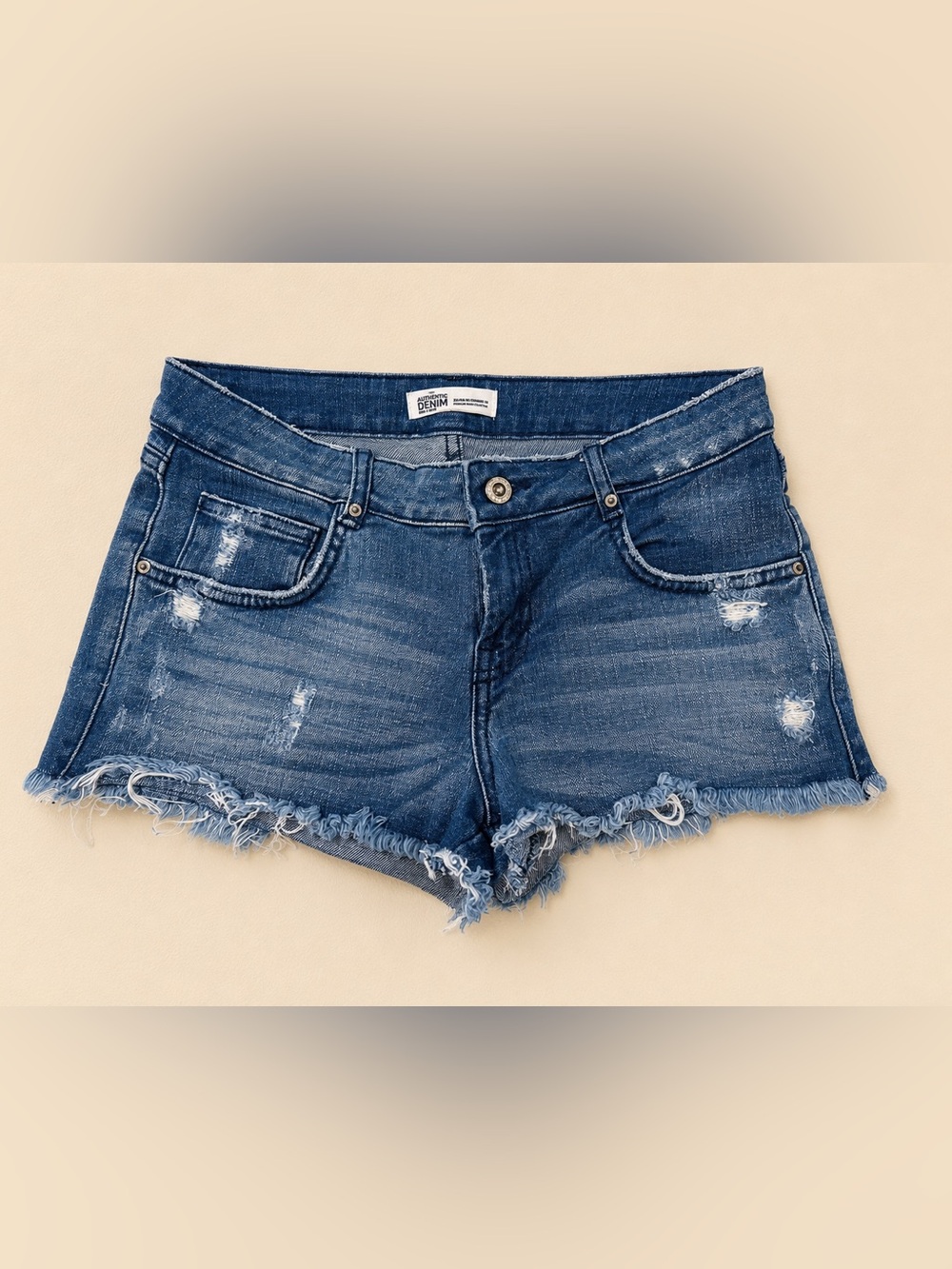 Zara TRF Distressed Denim Cutoff Shorts Frayed Hem Size 4 US 26